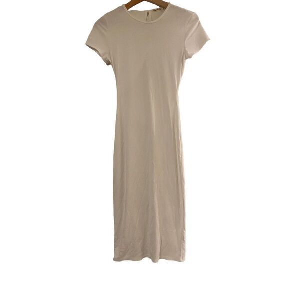 White fitted Midi dress with back cut out Women’s Medium - Picture 3 of 4